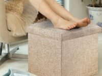 Storage Footrest Clutter Toys Collection Box Coffee Table Ottoman, Versatile Space-Saving Closet Cover, Max Load 80 kg, with Memory Foam Seat(Multi Color)