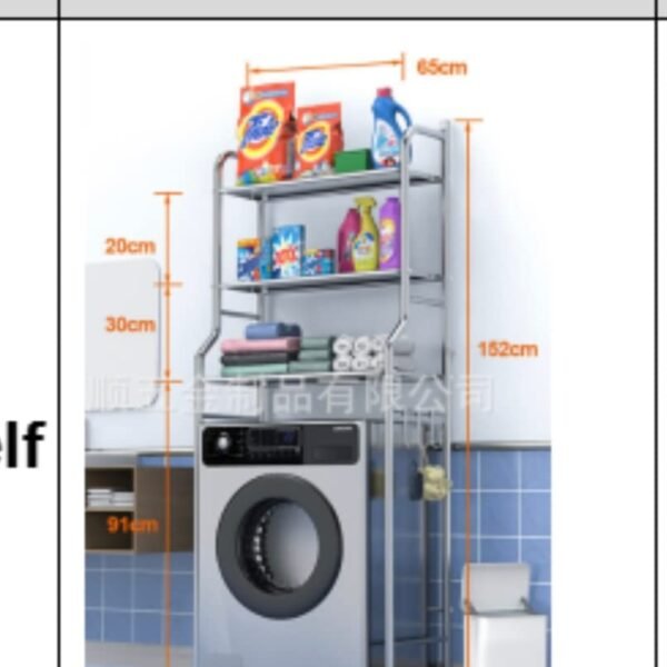 Storage Rack Shelf 3-Layer Over Washing Machine Storage Rack Utility Metal Bathroom Shelf Space Saver Organization For Laundry Room, Metal Bathroom Toilet Wash Basin Floor Stand Shelf