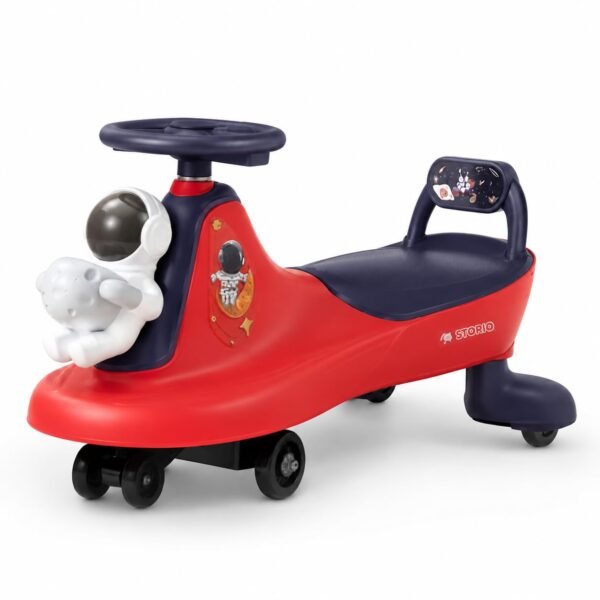 Storio Astronaut Space Theme Swing Car for Kids 2-5 Years | Twist & Turn Ride-On Toy | No Pedals, No Batteries | Smooth & Safe Ride | Sturdy Body | Indoor Outdoor Ride-On for Boys & Girls