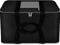 Storite Moisture Proof Nylon Large Size Underbed Storage Bag For Clothes | Blankets (54 x 46 x 28 cm) - Black, Rectangular