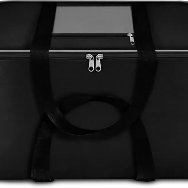 Storite Moisture Proof Nylon Large Size Underbed Storage Bag For Clothes | Blankets (54 x 46 x 28 cm) - Black, Rectangular