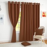 Story@Home 100% True Blackout Window Curtains 5 Feet Long Set of 1 | Plain Design | Room Darkening Curtain | Thermal Insulated Curtains for Living Room, Bedroom | (118 x 152 cm, Brown)