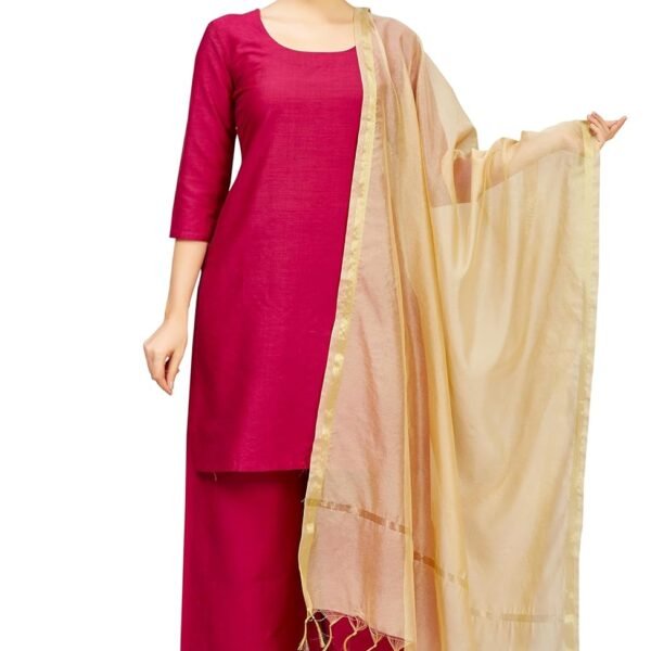 Studio Shringaar Women's Chanderi Silk Blend Handloom Dupatta (32" X 2.35 Meters)