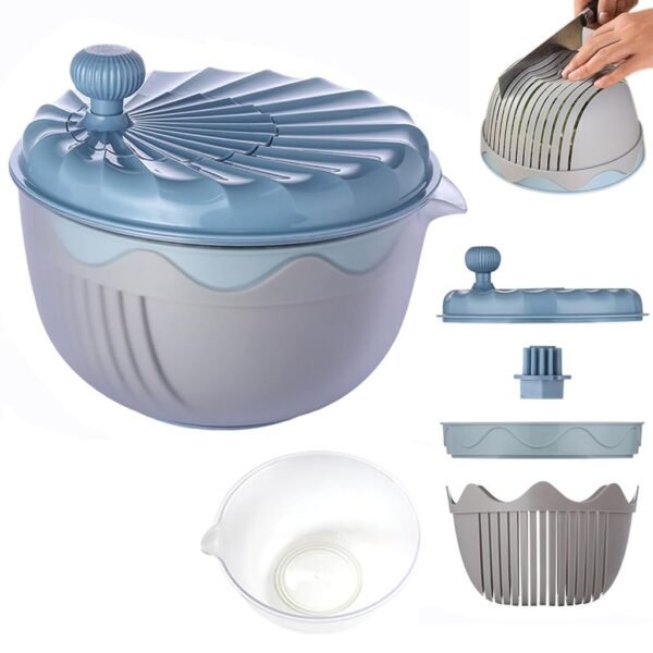 Supvox® Salad Spinner and Dryer Vegetable Spinner Vegetable Cleaner & Dryer Cleans Vegetables Thoroughly Fruit Washer for Mixing Salad with Dressing Drying Pasta Cleans Vegetables Thoroughly