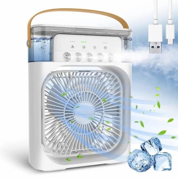 TEKCOOL Mini Cooler for Room Cooling AC Portable Mini Fan Artic Cooler with 7 Colors LED Light, 1/2/3 H Timer, 3 Wind Speeds and 3 Spray Modes for Office,Home,Dorm,Travel?'