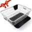 TEX-RO Stainless Steel Dish Drying Rack for Kitchen with Drainer Tray & Cutlery Holder | Utensils Drying Rack & Dish Drainer Basket | Bartan Stand Steel | Large 56x43x23 cm, Chrome Finish
