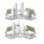 TORO Shower Caddy Corner Bathroom Shelf, Wall Mounted Bathroom Storage Organizer for Toilet, Dorm and Kitchen (PACK 02, Silver)