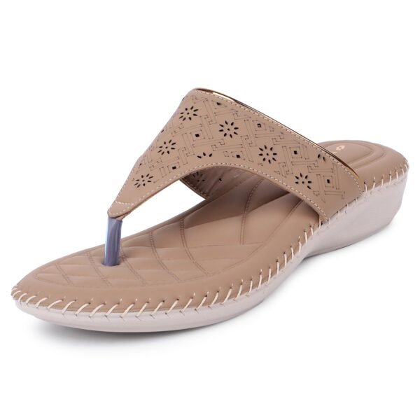 TRASE Orthopedic Footwear for Women | Flat Ortho Slippers for Women Stylish | Soft Sole Ladies Chappal Fancy Comfortable Casual Footwear with Laser Cut Design