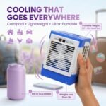 Techking 15 YEARS WARRANTY Rechargeable Mini Air Cooler Portable USB Cooling Fan with Dual Speed Settings, Compact Personal Cooler for Bedroom, Office, Camping & Travel Use