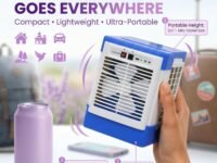 Techking 15 YEARS WARRANTY Rechargeable Mini Air Cooler Portable USB Cooling Fan with Dual Speed Settings, Compact Personal Cooler for Bedroom, Office, Camping & Travel Use