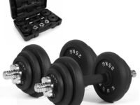 The Cube Club Adjustable Dumbbell 10Kg Cast Iron Powerbells With Anti-Slip Rod Set For Empower Your Fitness|Dumbbells Weights For Exercise Full Body Workout Gym Equipment For Men & Women(Black)