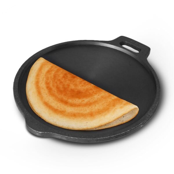 The Indus Valley Super Smooth Cast Iron Tawa for Dosa/Chapathi | 27.6cm/10.8 inch, 2.4kg | Induction Friendly | Naturally Nonstick, Pre-Seasoned Tawa, No Chemical Coating