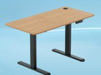 The Sleep Company - AeroPlus Electric Height Adjustable Desk | Ergonomic Work from Home Table | 4 Memory Presets | 2 Years Warranty | 1200 x 600 Thick Top | Free Installation | Oak & Black