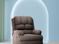 The Sleep Company Luxe Motorised Recliner Sofa | Recline,Rock,Revolve | Patented SmartGRID Technology | German Engineered Mechanism | 1 Seater -Superior Seat Comfort | Coffee Brown | Free Installation
