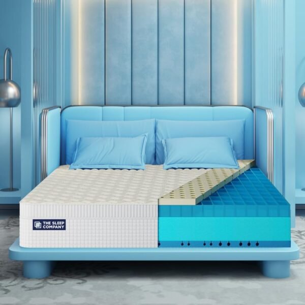 The Sleep Company SmartGRID Ortho Royale Mattress | Japanese Patented Technology with 100% Natural Latex | 5 Zone Support for Back Pain Relief | Medium Firm King Size Bed Mattress 84x72x6