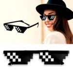 Thug Life Party Glasses Gangster Gangsta Life Funny Novelty Shades, Photo Props Unisex Sunglasses (Pack of 1 (Black))