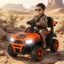 Toyzone Super Speedo Electric Jeep Without Remote (Orange) | 6V Rechargeable 4.5Ah Battery | Music Player with BT, USB & AUX | Smooth Acceleration | 6M Battery Warranty | Age 2-6 Years, Upto 35 kg
