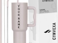 Tumbler with lid and Straw 1200ML Cup Stainless Steel Vacuum Insulated Tumbler for Water, Iced Tea or Coffee 1.2L Office Gym Travelling (Rose)