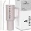 Tumbler with lid and Straw 1200ML Cup Stainless Steel Vacuum Insulated Tumbler for Water, Iced Tea or Coffee 1.2L Office Gym Travelling (Rose)