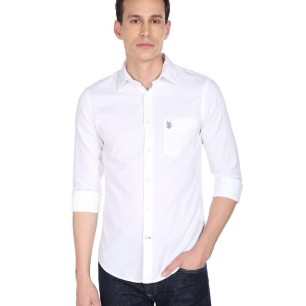 U.S. Polo ASSN. Tailored Fit Formal Shirts for Men - 100% Cotton, Full Sleeve Mens Casual Shirts
