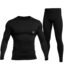 Unbeatable Mens Sports Running Set | Polyester Spandex Compression Shirt and Tights for Men Workout Combo Set | Long Sleeve Quick-Dry Fitness Track Suit for Man