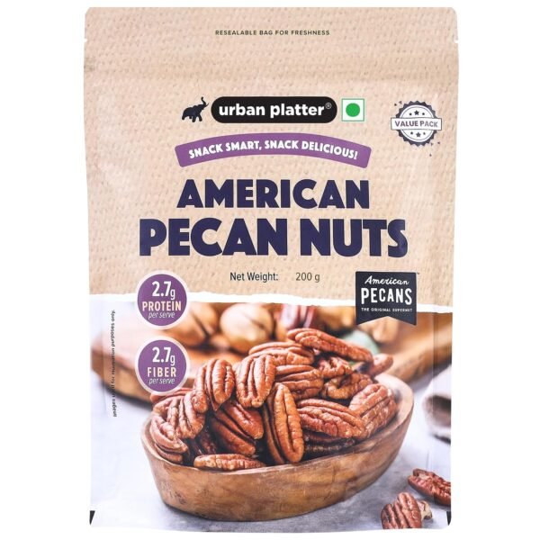 Urban Platter American Pecan Nuts, 200g (Rich in fibre & Healthy Fats | Antioxidant-Rich | Ideal for Snacking & Baking | Halves)