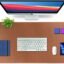 V-CUBE Designs Premium Vegan Leather Desk Mat 90X45cm 2.4mm Thick&Padded|Laptop Mat/Extended Mouse Pad/Stitched, Reversible, Sturdy Deskspread with High Tear/Peel Strength|Anti-Slip,Splash-Proof| Tan