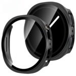 VEMIGON Hard PC Case Compatible with Samsung Galaxy Watch 8 2025 Screen Protector Case 44mm, High Sensitive Protective Face Cover with Bumper Built-in Tempered Glass Film - (44mm Black)