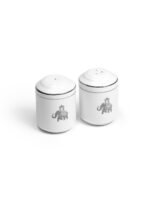 VOLA Gaj Series Ceramic (Porcelain) Premium Salt & Pepper with Platinum Rim and Elephant Motif Home & Office Use Kitchen & Dining Luxury Tableware Ideal for Gifting with Adjustable Coarseness