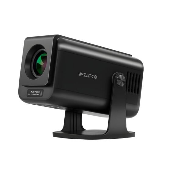 WZATCO Yuva Go Pro Fully Automatic Native 1080P Projector 4k Ultra HD, 12000 Lumens, Android 14, Rotatable Design, Room Home Cinema, ARC, Black