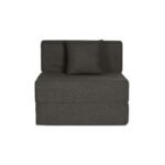 Wakefit Polyester Sofa Cum Bed | 5 Year Warranty | 1 Seater, Sofa Bed 6 X 2.5 Feet, Foldable Sofa Cum Bed with 1 Cushion - Flipper (Omega: Grey)