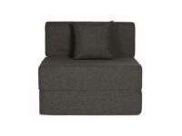 Wakefit Polyester Sofa Cum Bed | 5 Year Warranty | 1 Seater, Sofa Bed 6 X 2.5 Feet, Foldable Sofa Cum Bed with 1 Cushion - Flipper (Omega: Grey)