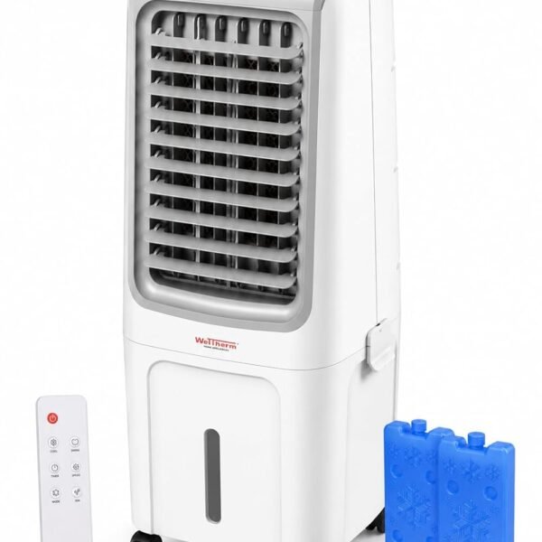 WelTherm 20L Air Cooler with 100% Pure Copper Motor, Low Noise Operation, Honeycomb, Remote Control, Digital Display Touch Panel, Swing, 3 Speed & Modes,12H Timer for Home, Bedroom & Office WX-Arctic