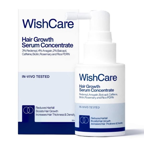WishCare Hair Growth Serum Concentrate - Rosemary, 3% Redensyl, 4% Anagain, 2% Baicapil, Caffeine, Biotin, Plant Keratin & Rice Water