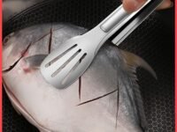 Wolpin Tongs for Kitchen Stainless Steel Utility Frying, Cooking Serving Food Kitchen Grill Tongs