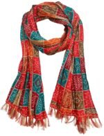 Women's Cotton Blend Bandhani Print Dupatta with 2.20 Meters | Women’s cotton printed dupatta with tassels