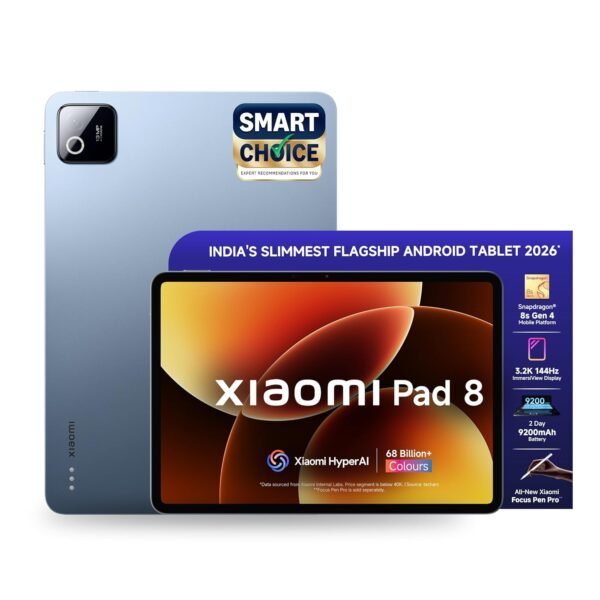 XIAOMI Pad 8 [Smartchoice] Flagship Snapdragon 8s Gen 4 |11.2" 3.2K Display | 8GB, 128GB | Ultra Slim Metal Design | 9200mAh Battery | 68 Bn+ Colours HyperAI | Wi-Fi 7 | Titanium Blue