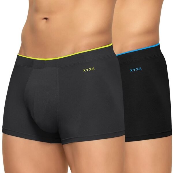XYXX Men's Uno Micromodal Antimicrobial Trunks | Snug Fit, 4-Way Stretch & No-Marks Waistband Underwear for Men Combo (Pack of 2)