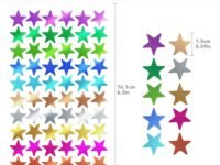 YBN Art and Craft Kit Combo Set - 10 Glitter Sheets, 20 A4 Colour Sheets, 4 Designer Pattern Scissors, 1200 Star Stickers with Glue | DIY Kit for School Projects | Stationery Supplies