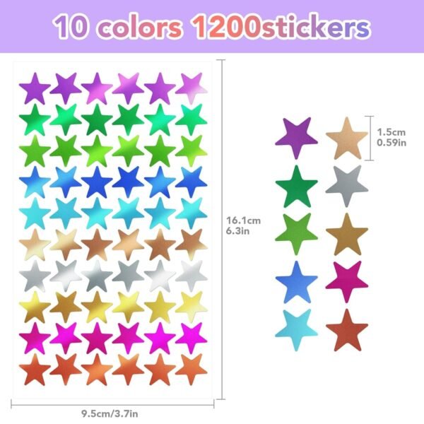 YBN Art and Craft Kit Combo Set - 10 Glitter Sheets, 20 A4 Colour Sheets, 4 Designer Pattern Scissors, 1200 Star Stickers with Glue | DIY Kit for School Projects | Stationery Supplies