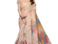 Yashika Women's Chanderi Floral Digital Print Chandheri Saree with Unstitched Blouse Material