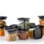 YouBee® Unbreakable Air Tight Kitchen Storage Container for Rice | Dal | Atta, BPA-free, Flour | Cereals | Snacks | Stackable | Modular, 600 Ml Set 12 (Black)