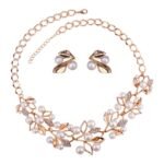 YouBella Gifts Stylish Latest Traditional Gold Plated Pearl Choker Jwell Necklace Jewellery Set with Earrings for Girls and Women
