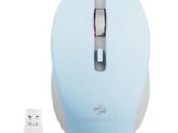 ZEBRONICS Zeb-Jaguar Wireless Mouse, 2.4GHz with USB Nano Receiver, High Precision Optical Tracking, 4 Buttons, Plug & Play, Ambidextrous, for PC/Mac/Laptop (Light Blue+Grey)