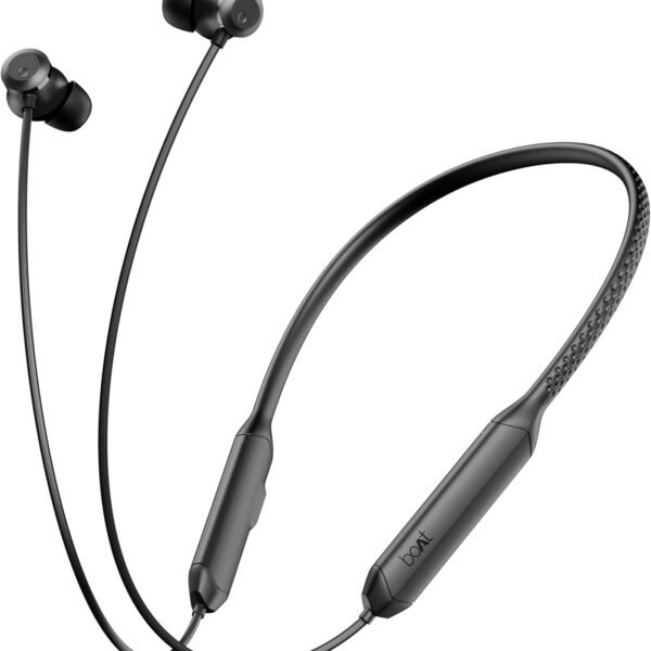 boAt Rockerz 255 Z Plus Bluetooth In-Ear Necklace with AI-ENx™ Tech, Spatial Audio, 50HRS Playback, Magnetic Switches, Dual Pairing, Google Fast Pair,Hearables App,IPX4,BT v5.3, Beast Mode