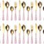 daiDokoro Premium Stainless Steel Golden Cutlery Set for Home/Dinner Table/Restaurants (Pink, 24 Pcs)