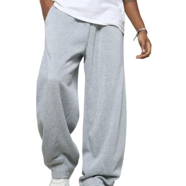 dockstreet Straight Wide fit Long Length Trouser Style Drawstring Trackpant for Men/Trending Sporty Style, Relaxed Casual Pants for Men
