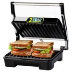 iBELL SM1515 Sandwich Maker with Floating Hinges, 850 Watt, Panini/Grill/Toast (Black)