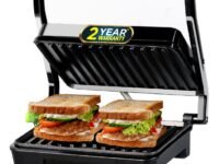 iBELL SM1515 Sandwich Maker with Floating Hinges, 850 Watt, Panini/Grill/Toast (Black)