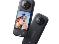 insta360 X3 Action Camera, 1/2" Sensor, 5.7K 360 Capture, Optical Zoom 3X, 72 MP 360 Photo, 4K Single Lens Mode, Black